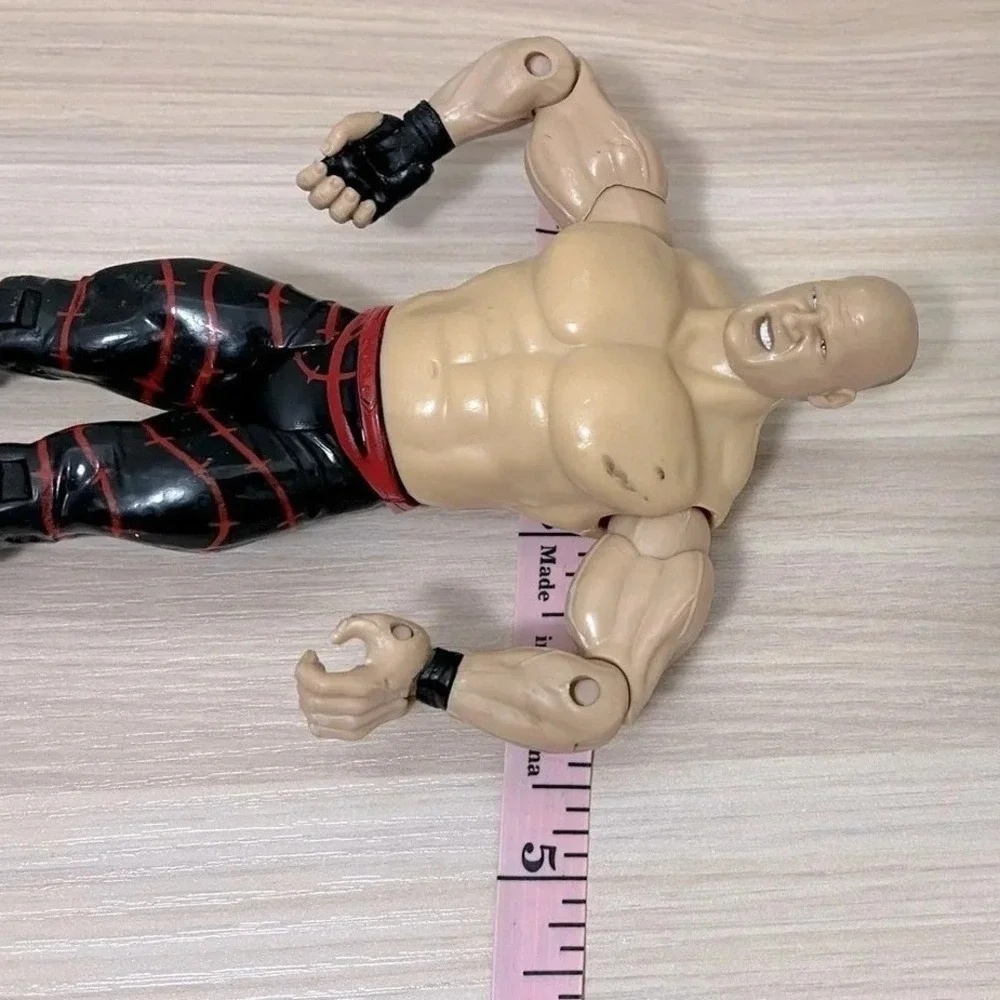 WWE Jakks Pacific Kane Unmasked Action Figure 2003 Bald Red Black Wrestling Toy
